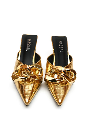 Melisa Gold Chain Heel