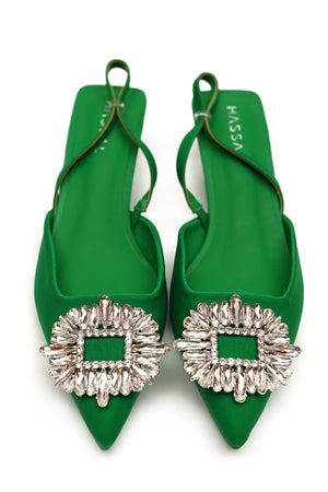 Yasmine Crystal Green Top Heel