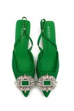 Yasmine Crystal Green Top Heel