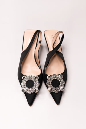 Yasmine Crystal Black Small Heel