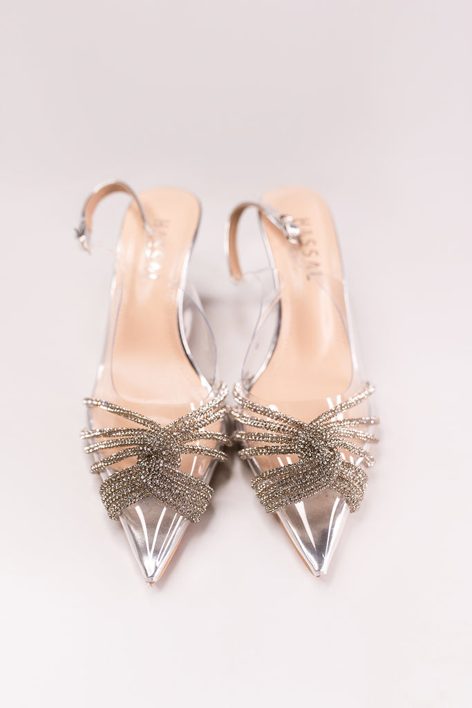 Women's Silver Fancy Strappy Sandals Heels