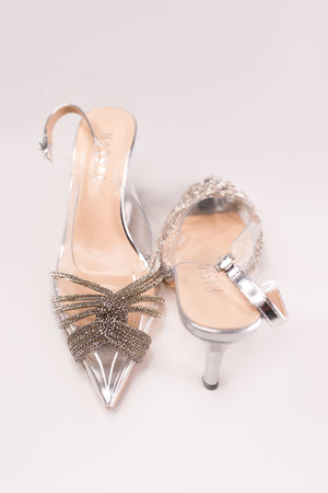 Neslihan Silver Small Heels