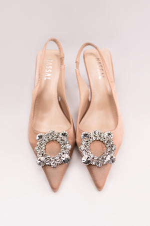 Yasmine Crystal Nude Small Heel