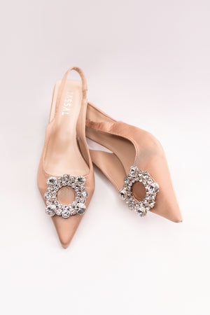 Yasmine Crystal Nude Small Heel