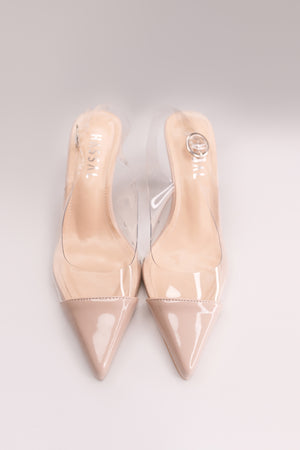 New PVC Nude Small Heels