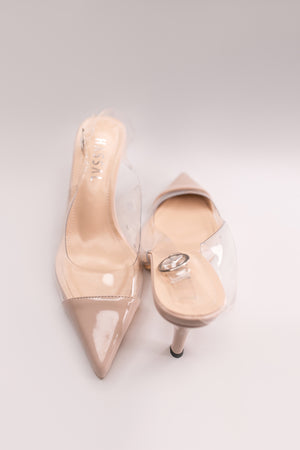 New PVC Nude Small Heels