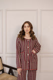Arya Maroon Checkered Suit