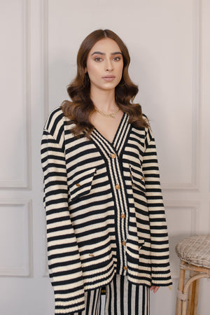 Dilek Contrast Striped Two Piece Suit
