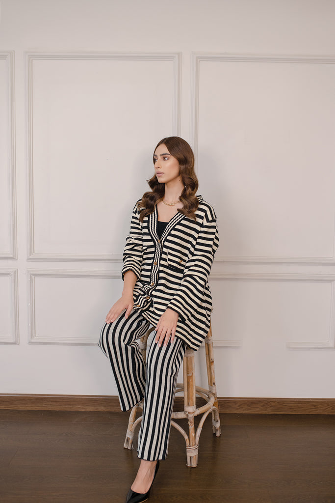 Dilek Contrast Striped Two Piece Suit