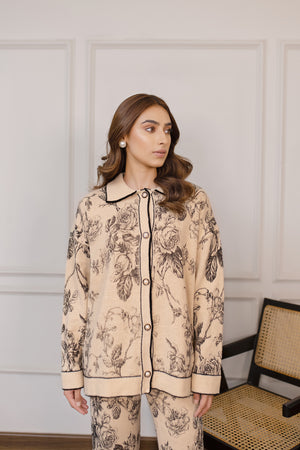 Black Alia Floral Two Piece Suit