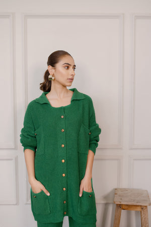 Esma Green Two Piece Knit Suit