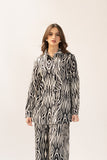 Elif Black and White Zebra Suit
