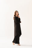 Melis Pleated With Long Asymmetrical Front Black