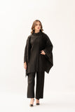 Sabiha Pleated Kaftan Suit Black