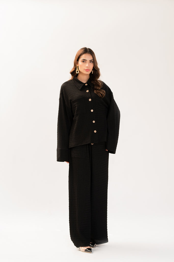 Kiara Black Cheese Cloth Co Ord Set