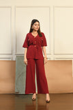 Karen buttoned separates Maroon