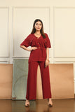 Karen buttoned separates Maroon