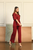 Karen buttoned separates Maroon