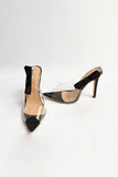 Black Bow PVC Heels