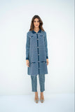 Pleated Oia Blue Set With Capri Pants
