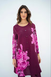 Pleated Mysha Plum Set With Capri Pants
