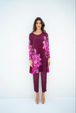 Pleated Mysha Plum Set With Capri Pants