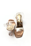 Nina PVC Heels With Ankle Strap Rose Gold