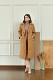 Nadine Double Breasted Beige Long Coat