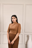 Brown Ribbed top