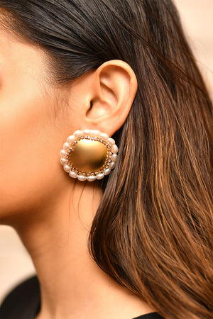 Maya Gold & pearl studs