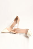 Contrast White PVC Heels