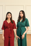 Karen buttoned separates Maroon