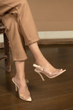 PVC Nude Bow Heels