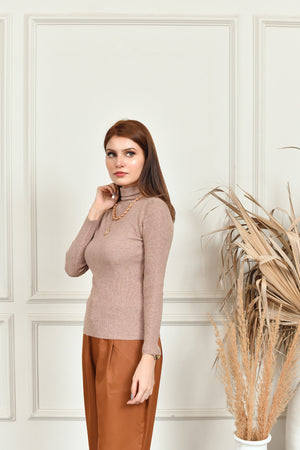 Kiya Bodycon Highnecks Brown