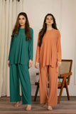Nesrin Straight Shirt Suit Coral
