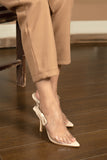 PVC Nude Bow Heels