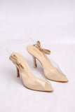 PVC Nude Bow Heels