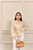 Nayna Organza Bow Top Champange