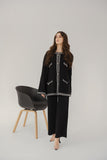 Aylin Black Tweed Textured Knit Suit