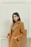 Nadine Double Breasted Beige Long Coat