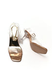 Nina PVC Heels With Ankle Strap Rose Gold