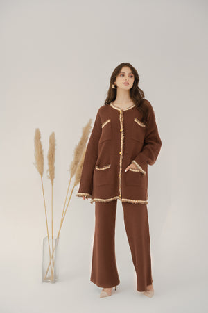 Aylin Brown Tweed Knit suit