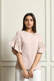 Lace and pearl trim blouse