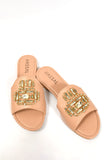 Marina Rhinestone Flats Light Pink