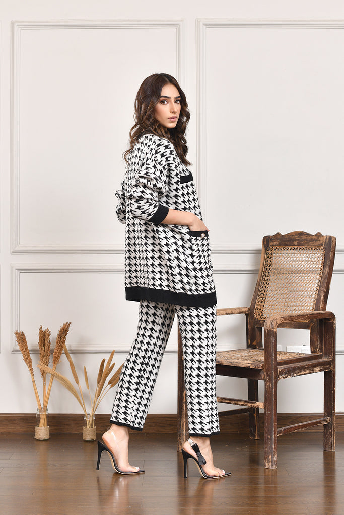 Mindy 2 Pc houndstooth Knitted Set