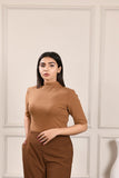 Brown Ribbed top