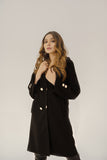 Aischa Black Coat with Gold buttons
