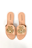 Marina Rhinestone Flats Light Pink