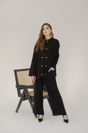 Sabiah Black Military Suit