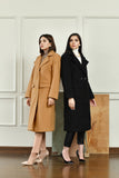 Nadine Double Breasted Beige Long Coat